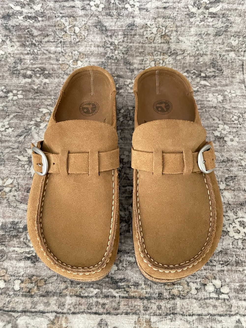 Birkenstock Buckley Clog Mule Tea Brown Suede Size 8